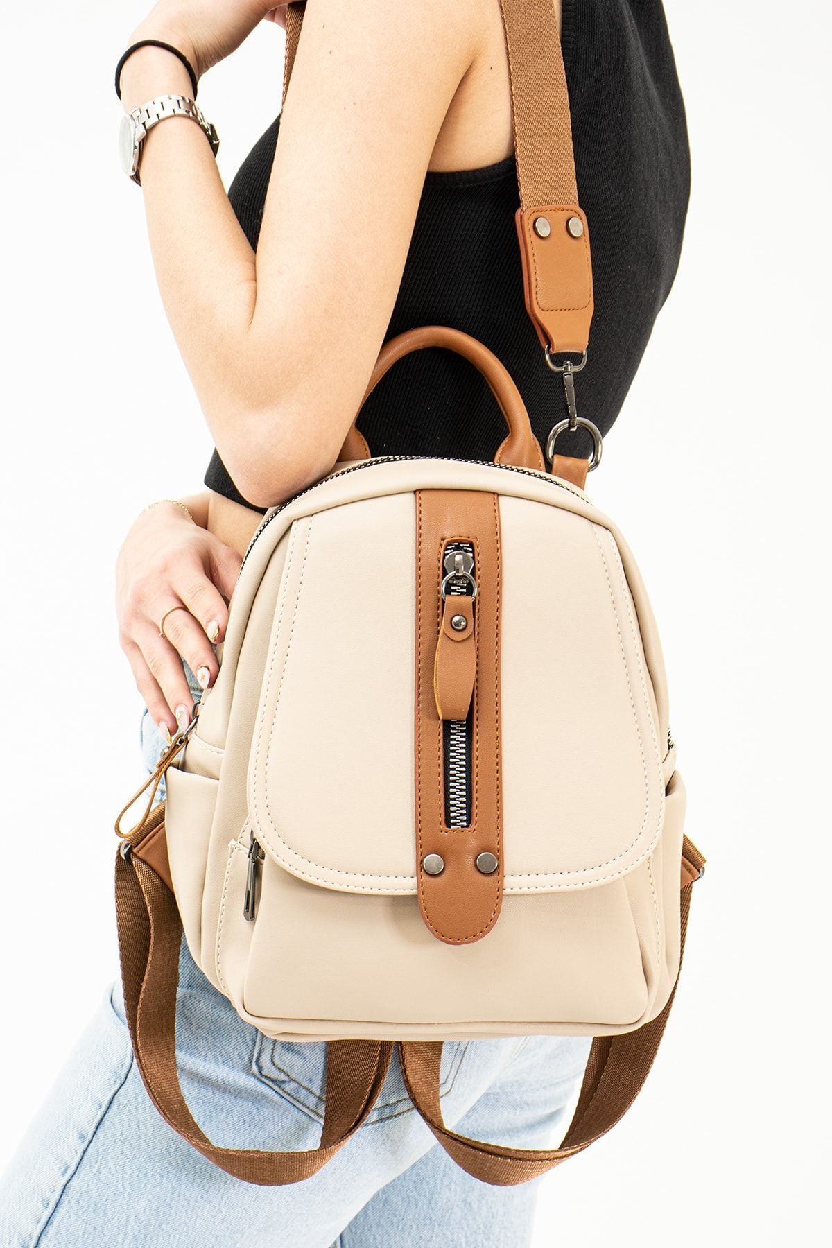 Kadın Kırem Taba Sırt Ve Omuz Çantası Taşıması Kolay Ve Çok Kullanışlı