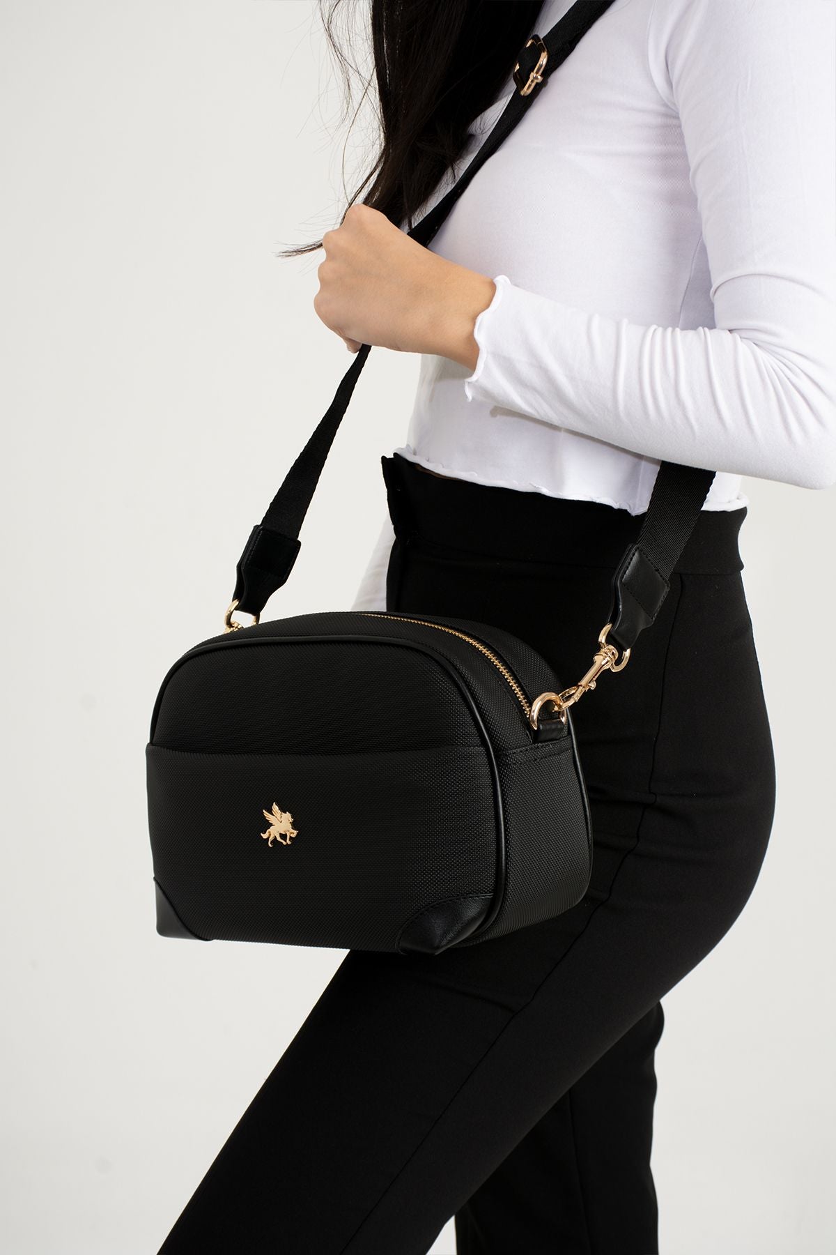 Fiona Kadın Siyah 4 Gözlü Çok Kullanışlı Çapraz Ve Omuz Çantası