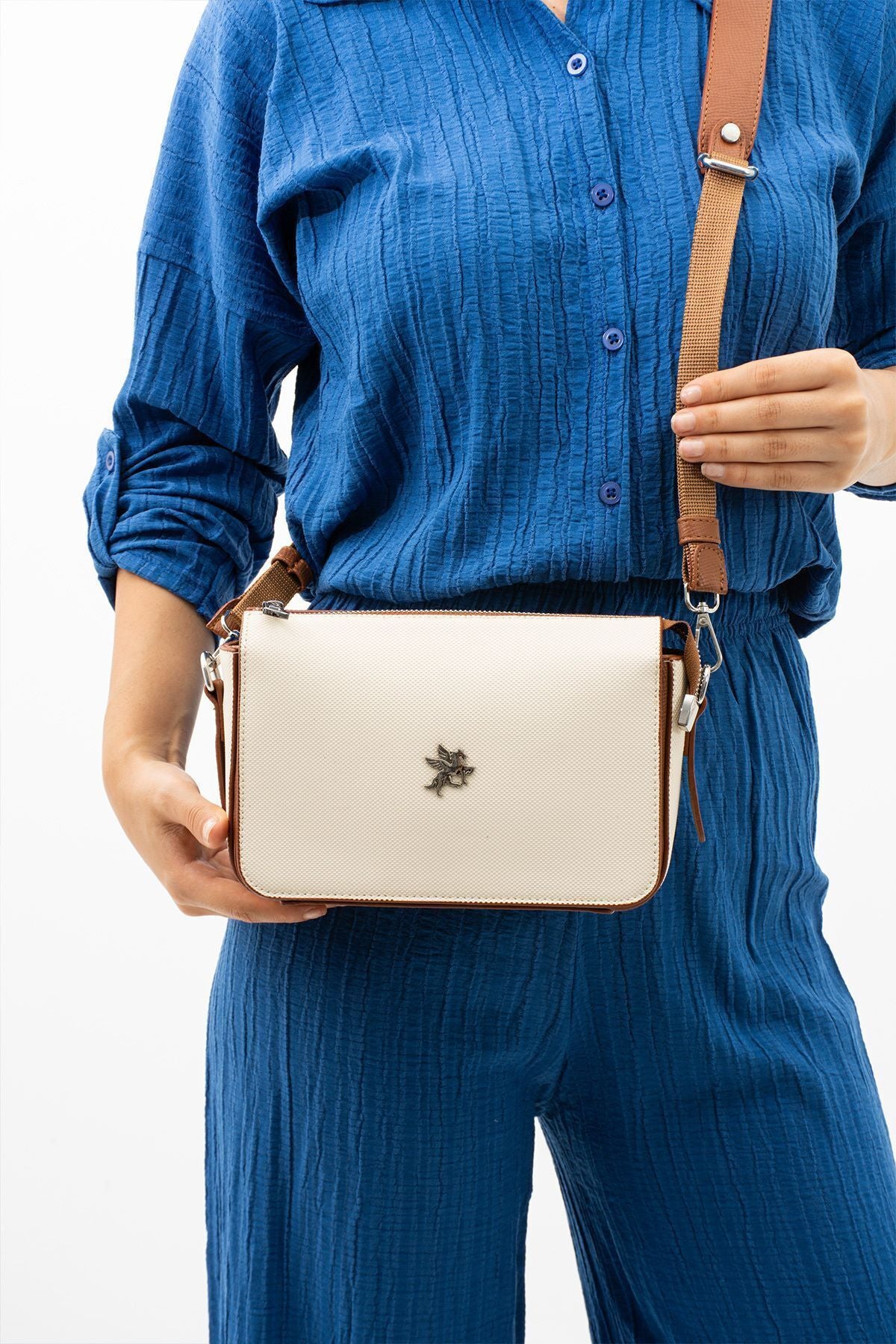 Fiona Kadın Krem-taba2 Adet Askısı Olan Omuz Ve Çapraz Çanta