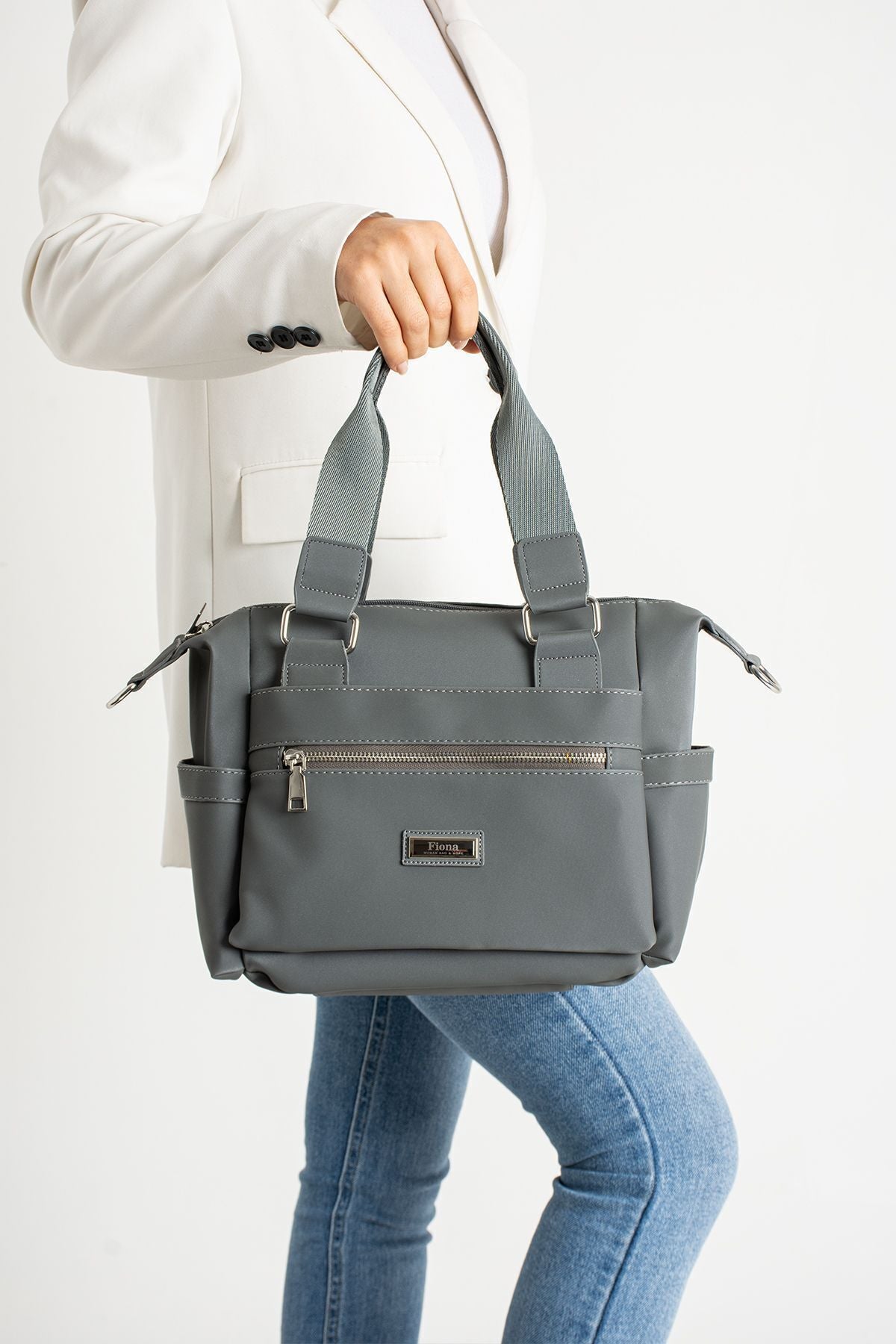 Kadın Gri Çok Bölmeli El Ve Çapraz Çanta